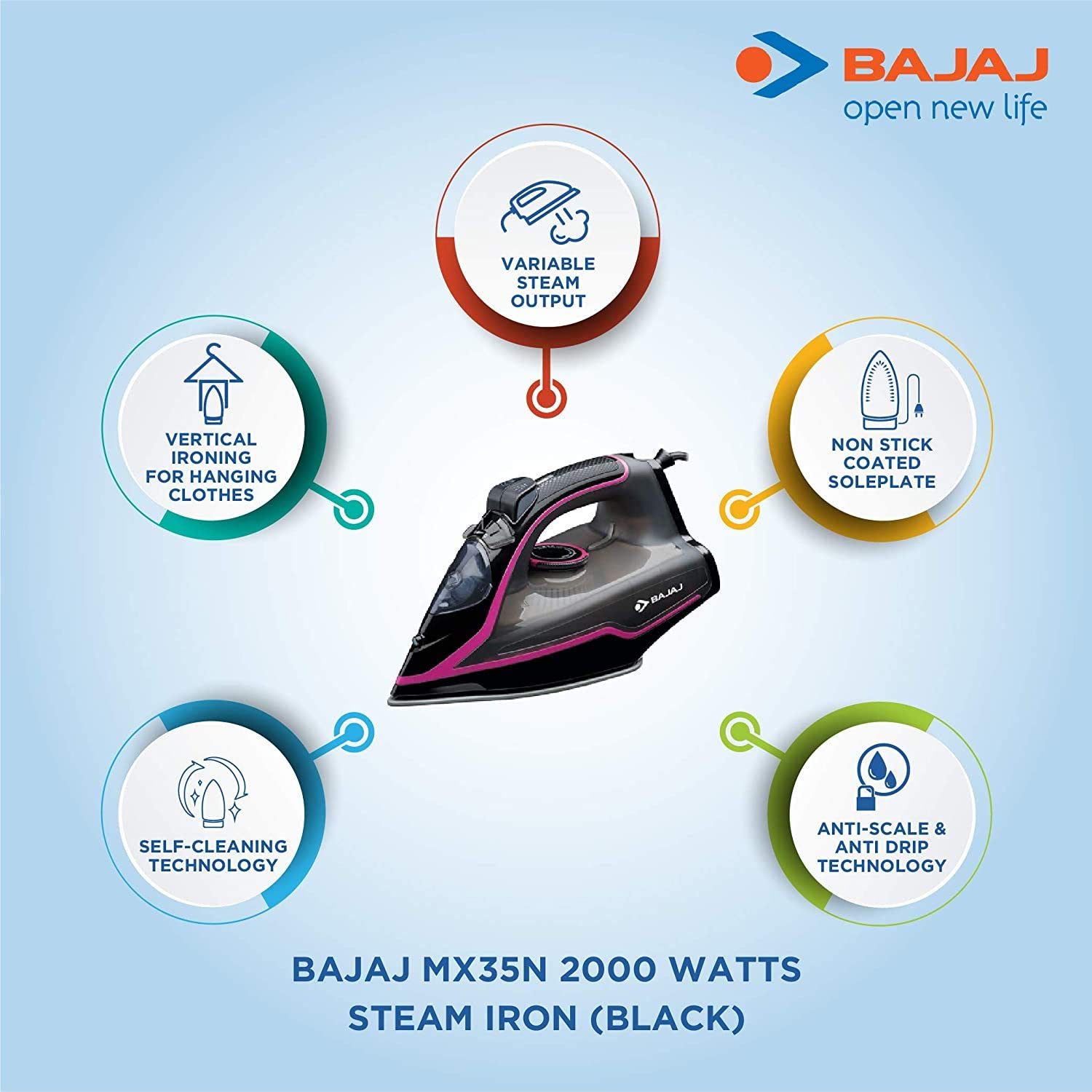 Bajaj mx35n deals steam iron price